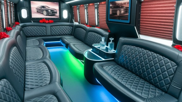 party bus rental interior howell
